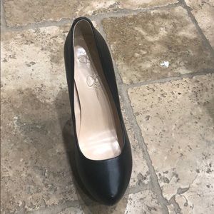 Brand new leather platform heels